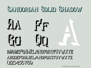 Sandorian Solid Shadow Version 1.000 Font Sample