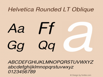 Helvetica Rounded LT Oblique Version 1.00;November 20, 2019;FontCreator 12.0.0.2547 32-bit图片样张