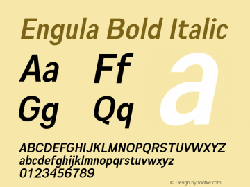 Engula Bold Italic Version 1.000 Font Sample