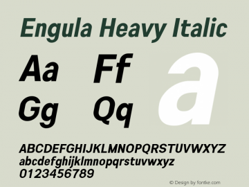 Engula Heavy Italic Version 1.000 Font Sample