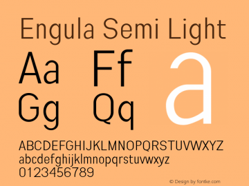 Engula Semi Light Version 1.000 Font Sample