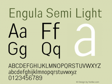Engula-SemiLight Version 1.000 Font Sample