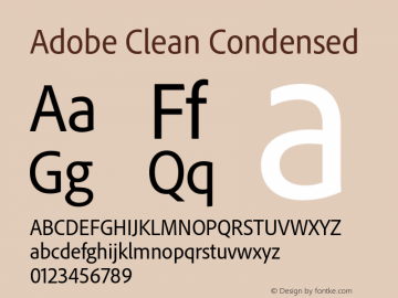 AdobeClean-Cond Version 5.215;PS 2.000;hotconv 1.0.73;makeotf.lib2.5.5900 Font Sample