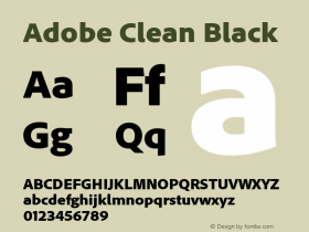 Adobe Clean Black Regular Version 5.215;PS Version 2.000;hotconv 1.0.73;makeotf.lib2.5.5900 Font Sample