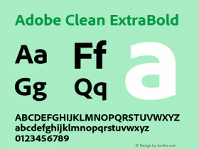 Adobe Clean ExtraBold Regular Version 5.215;PS Version 2.000;hotconv 1.0.73;makeotf.lib2.5.5900 Font Sample