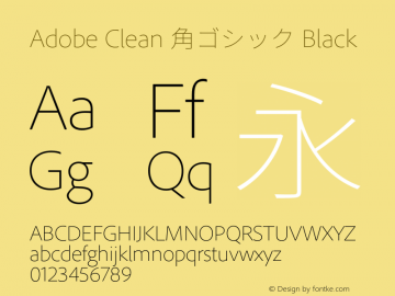Adobe Clean 角ゴシック Black  Font Sample