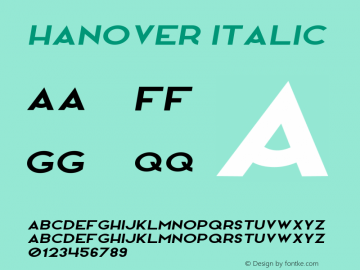 Hanover Italic Version 1.000图片样张