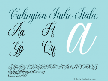 CalingtonItalic-Italic Version 1.000图片样张