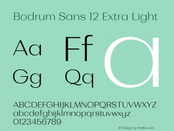 BodrumSans-12ExtraLight Version 1.000图片样张