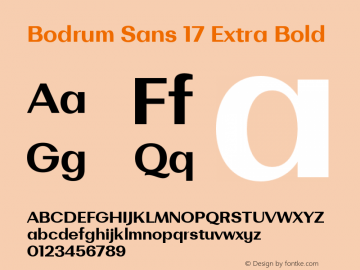 BodrumSans-17ExtraBold Version 1.000 Font Sample