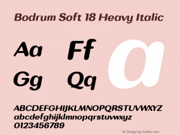 BodrumSoft-18HeavyItalic Version 1.000 Font Sample