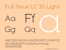 FullNeueLC-30Light Version 1.002 Font Sample