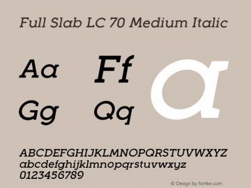 FullSlabLC-70MediumItalic Version 1.002 Font Sample