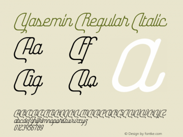 Yasemin-RegularItalic Version 1.001图片样张