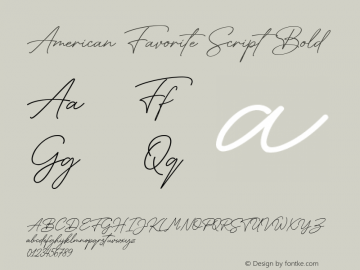 AmericanFavoriteScript-Bold Version 1.000图片样张