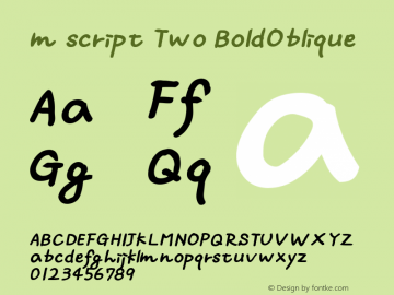 m script Two BoldOblique Macromedia Fontographer 4.1J 00.12.21图片样张