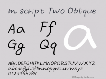 m script Two Oblique Macromedia Fontographer 4.1J 00.12.21图片样张