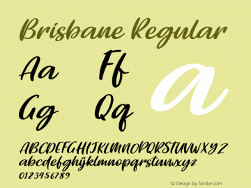 Brisbane Regular Version 1.000 Font Sample