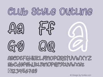 Club Style Outline Version 1.006;Fontself Maker 3.3.0图片样张