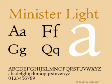 Minister Light Version 001.002 Font Sample