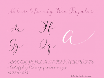 NaturalBeautyTrio Version 1.000 Font Sample