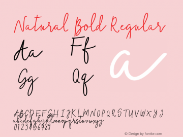 Natural Bold Version 1.000 Font Sample