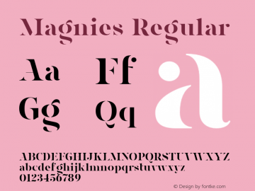 Magnies Version 1.000 Font Sample