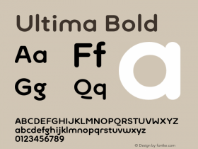 Ultima-Bold Version 1.000; ttfautohint (v1.6) Font Sample