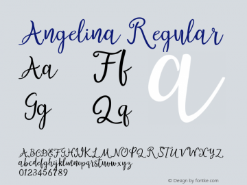 Angelina Version 1.000 Font Sample