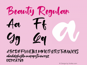 Beauty Version 1.000 Font Sample