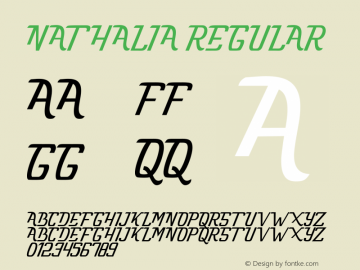 NATHALIA Version 1.000 Font Sample