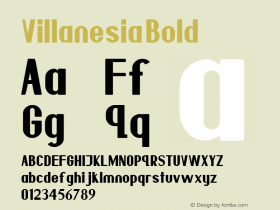 Villanesia Bold Version 1.00;February 17, 2019;FontCreator 11.5.0.2421 64-bit图片样张