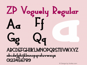 ZPVoguely  Font Sample