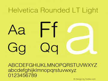 Helvetica Rounded LT Light Version 1.00 November 25, 2019, initial release图片样张
