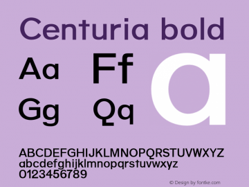 Centuria bold 0.1.0 Font Sample