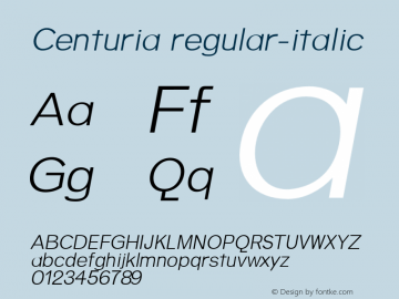 Centuria regular-italic 0.1.0 Font Sample
