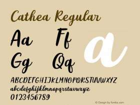 Cathea Version 1.00;November 25, 2019 Font Sample