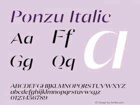 Ponzu-Italic Version 1.000 Font Sample