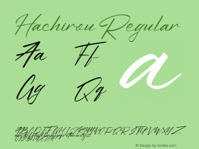 Hachirou Version 1.00;November 23, 2019;FontCreator 12.0.0.2545 64-bit图片样张