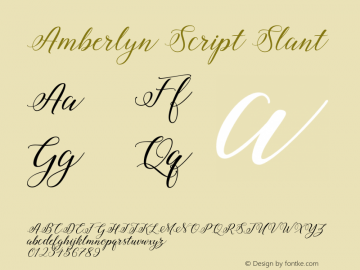 AmberlynScript-Slant Version 1.000图片样张