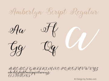 AmberlynScript-Regular Version 1.000图片样张