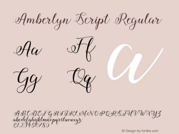 AmberlynScript-Regular Version 1.000图片样张