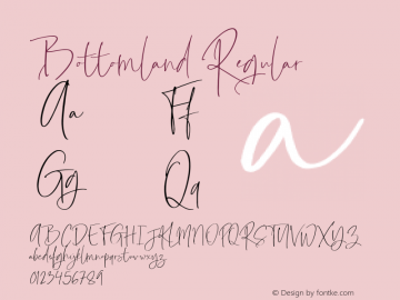 Bottomland  Font Sample