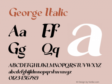 George-Italic Version 1.000;PS 001.001;hotconv 1.0.56 Font Sample