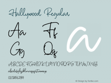 Hallywood  Font Sample