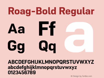Roag W05 Bold Version 1.00 Font Sample