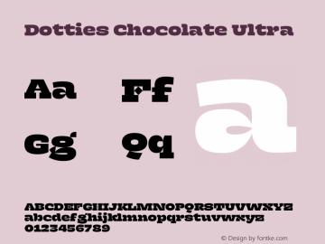 Dotties Chocolate Ultra Version 1.000;Dotties Chocolate Font Sample