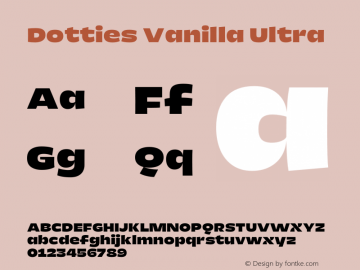 Dotties Vanilla Ultra Version 1.000;Dotties Chocolate Font Sample