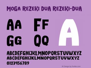 MoGa ReZeKi DuA Version 1.0 Font Sample