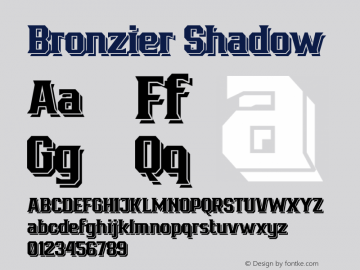 BronzierShadow Version 1.000 Font Sample